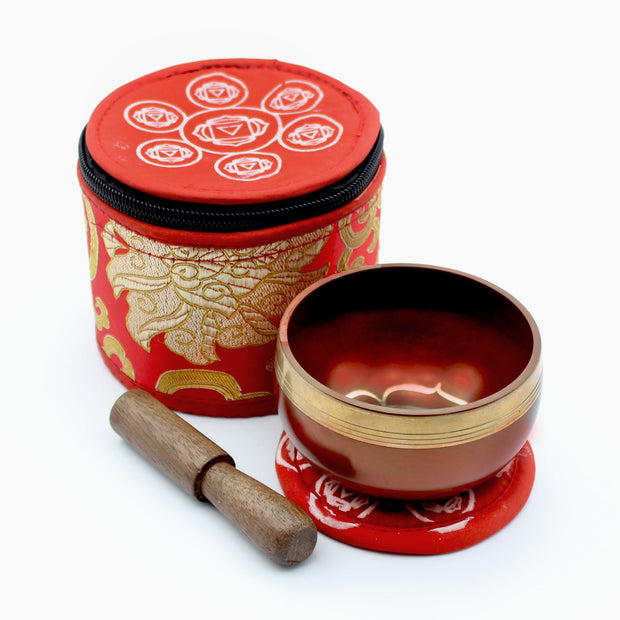 Chakra Silk Case Singing Bowl – Red/Root