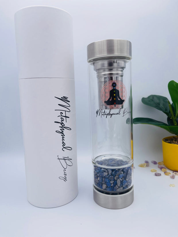 Intellect & Self-Awareness Crystal Water Bottle (Lapis Lazuli)