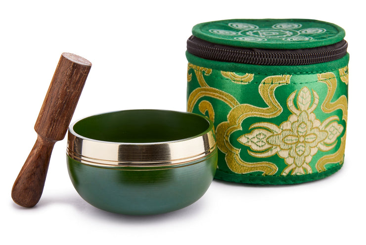 Chakra Silk Case Singing Bowl – Green/Heart