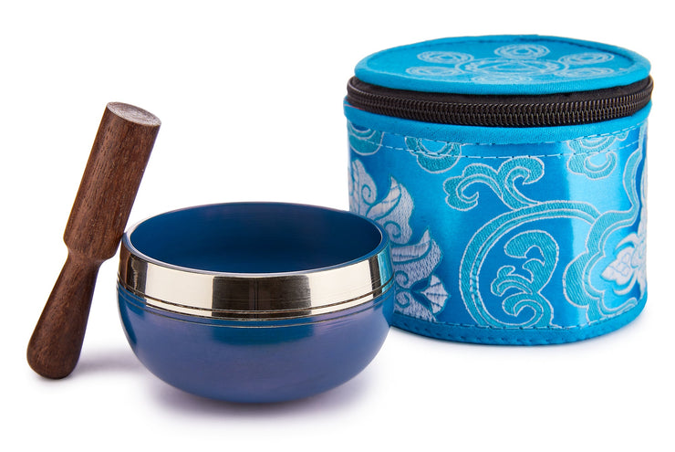 Chakra Silk Case Singing Bowl – Blue/Throat