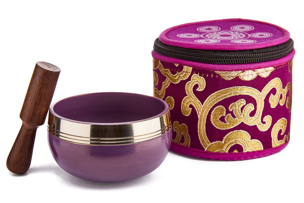 Chakra Silk Case Singing Bowl – Violet/Crown