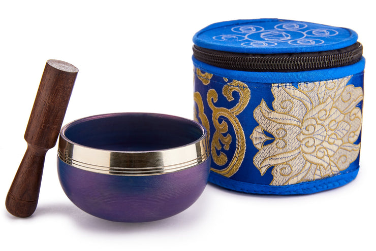 Chakra Silk Case Singing Bowl – Dark Blue/Third Eye