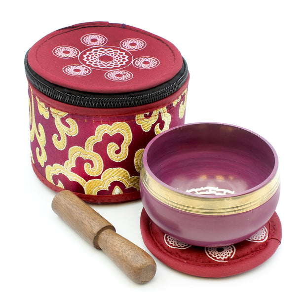 Chakra Silk Case Singing Bowl – Violet/Crown