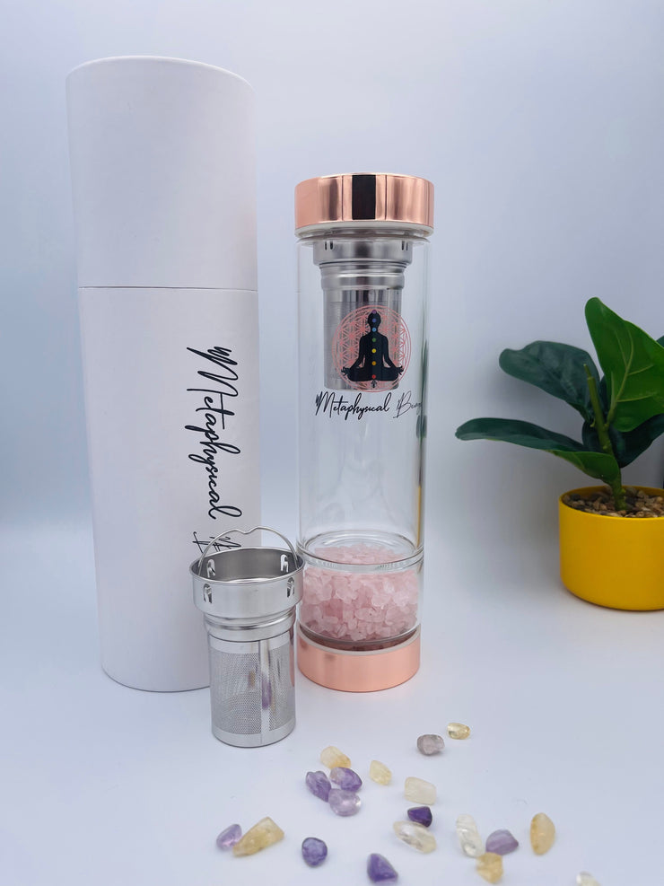 Self-Love Crystal Healing Water Bottle (Rose Quartz)