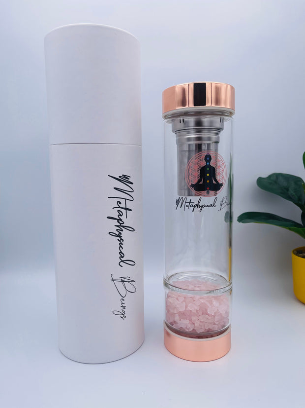 Self-Love Crystal Healing Water Bottle (Rose Quartz)