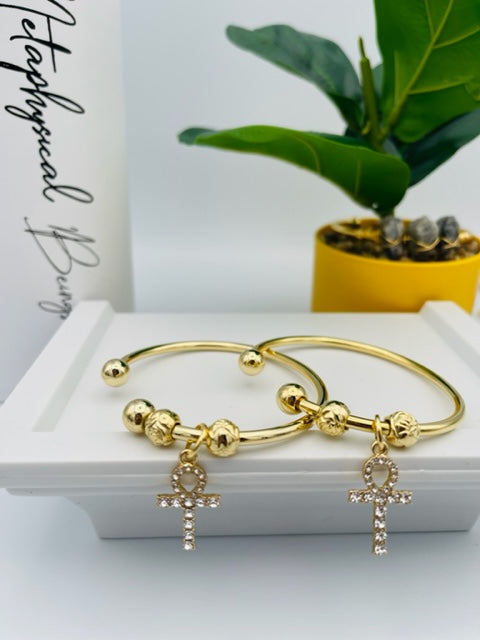 Dainty Double Ball Bangle Charm Bracelet