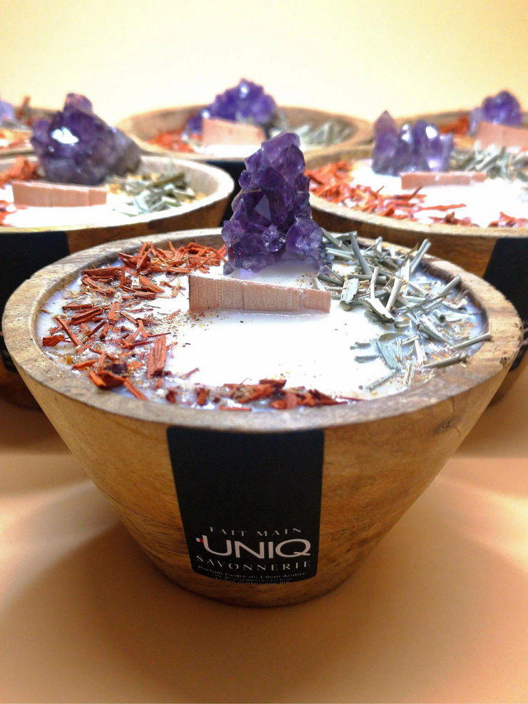 Crystal Stone Candle - Amethyst