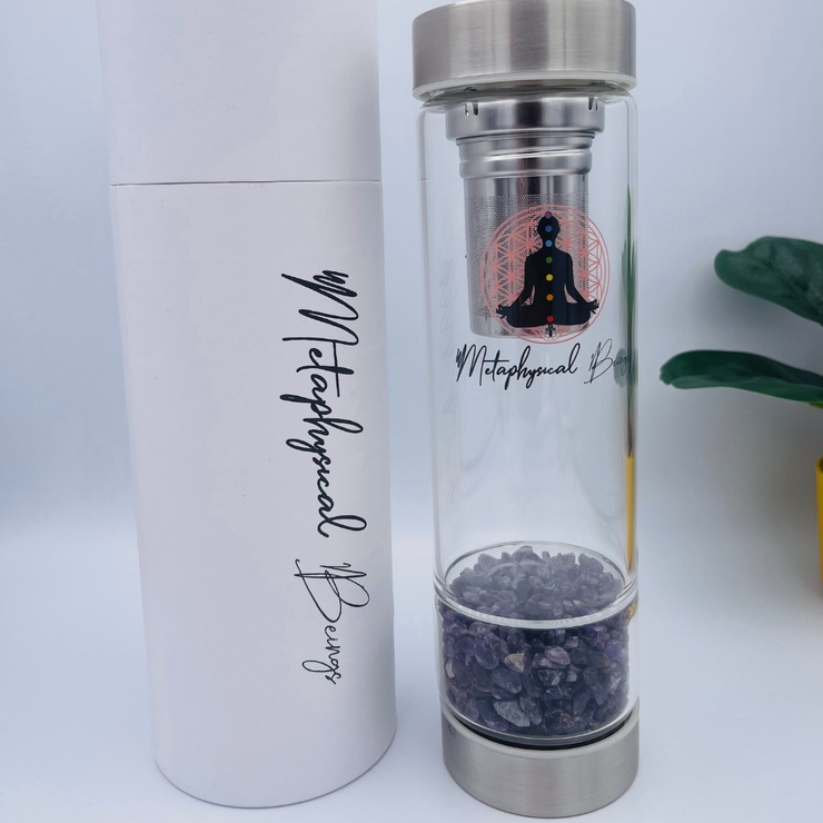 Calm & Peace Crystal Healing Water Bottle (Amethyst)