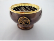 Bronze Seven Resin, Cone, and Stick Incense Bowl Burner Set