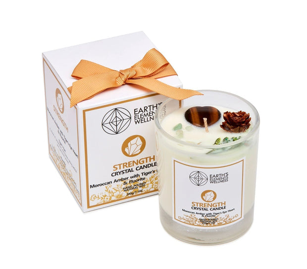 Strength crystal infused healing candle